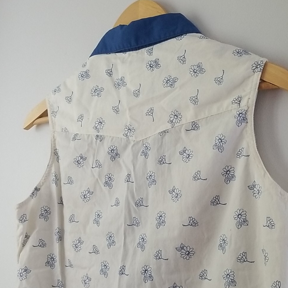 💎3/$12 Wrangler blues collared snap front western tank S - Picture 5 of 5